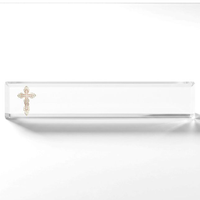 Orthodoxe Kreuz Namensplakette (Vorderseite)