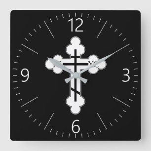 Orthodoxe Kreuz Quadratische Wanduhr