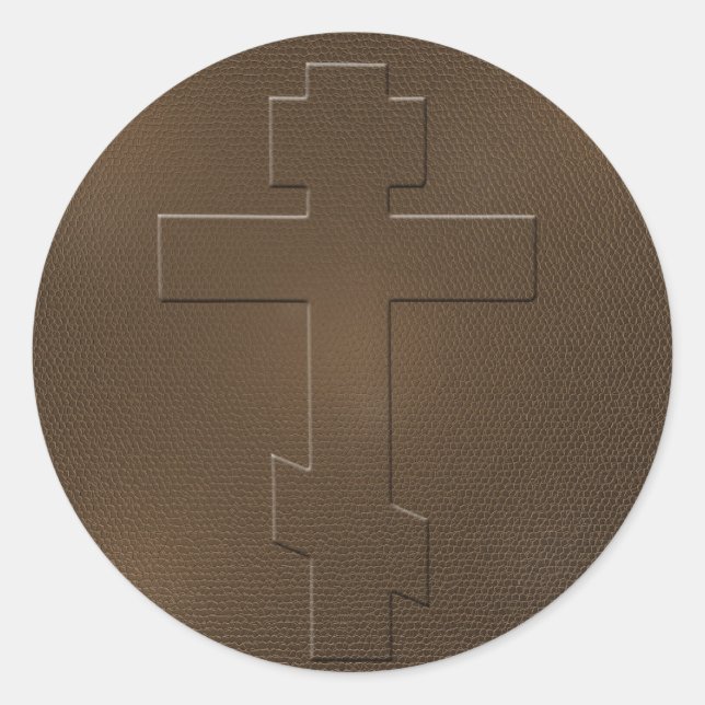 Orthodoxe Kreuz Runder Aufkleber (Vorderseite)