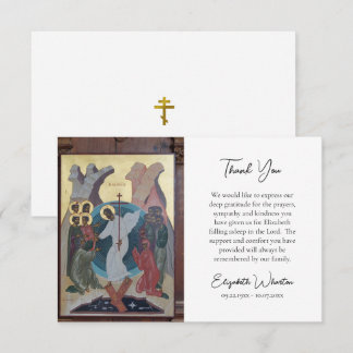 Orthodoxe Trauerkarte mit Ikone der Höllenfahrt Dankeskarte