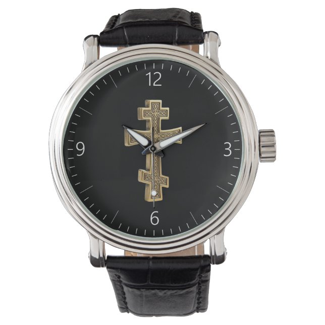 Orthodoxenkreuz Armbanduhr (Vorderseite)