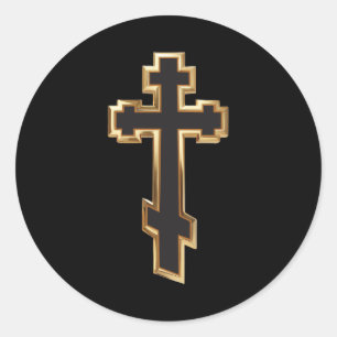 Orthodoxes Kreuz Runder Aufkleber