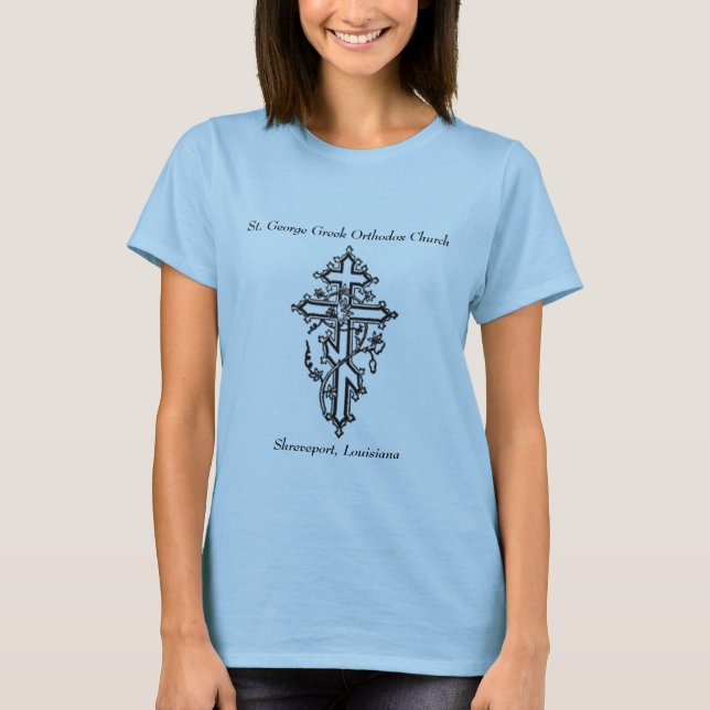 orthodoxes Kreuz, St George griechisches T-Shirt (Vorderseite)