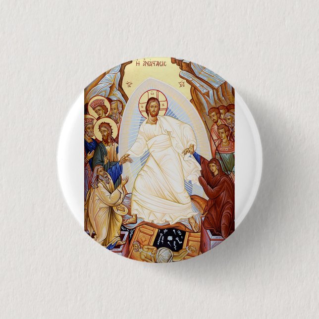 Orthodoxes Symbol der Anastasenresurrektion Button (Vorderseite)