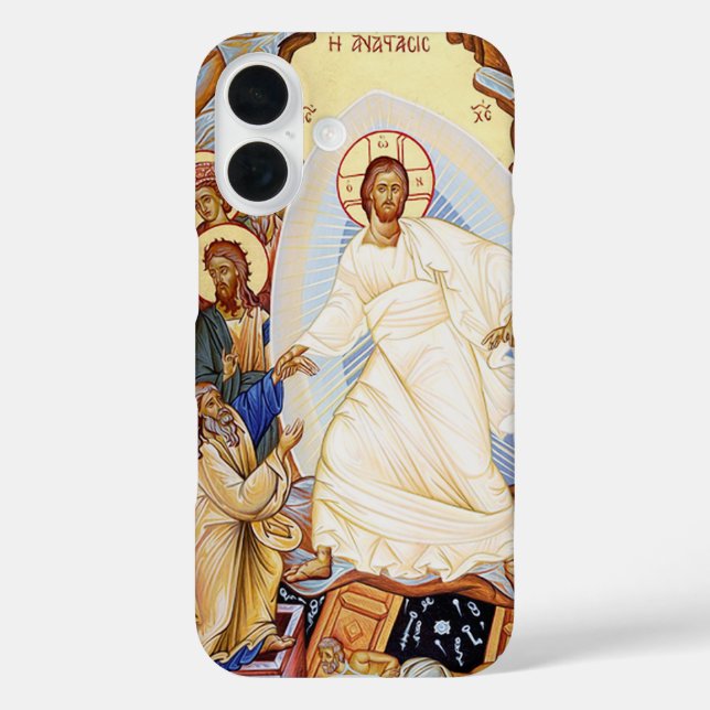 Orthodoxes Symbol der Anastasenresurrektion iPhone 16 Hülle (Rückseite)