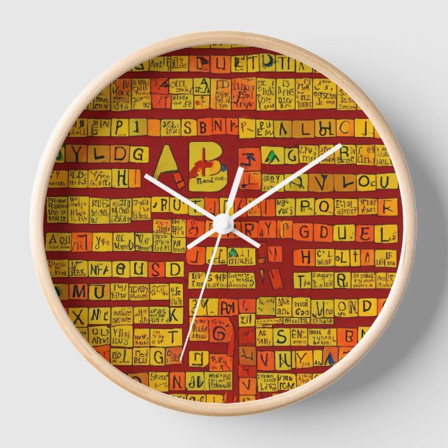orthographier votre horloge murale design abc (Recto)