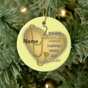 Orthopädas Gelbes Herz Keramik Ornament