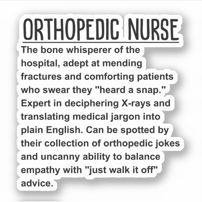 Orthopädie Aufkleber (Vorderseite)