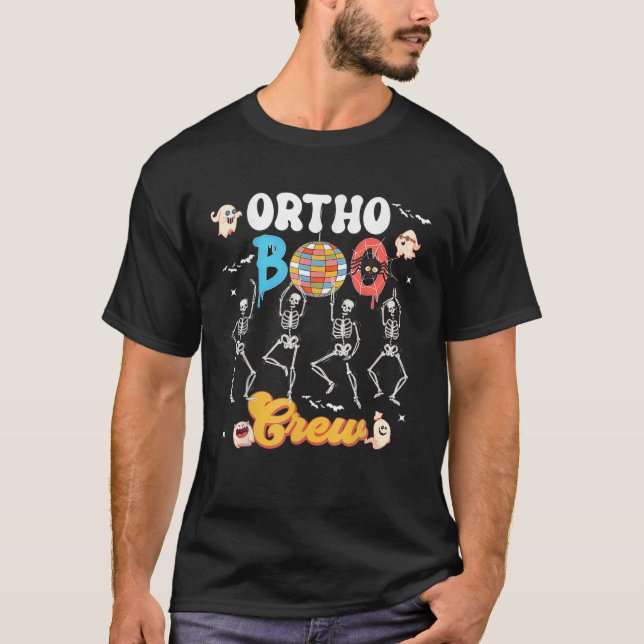 Orthopädie Halloween Boo Crew Tanz Skelett T-Shirt (Vorderseite)