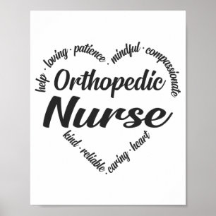 Orthopädie Nurse Herz-Word Cloud Poster