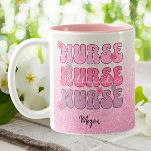 Orthopädie Ortho RN Nurse Pink Glitzer Zweifarbige Tasse