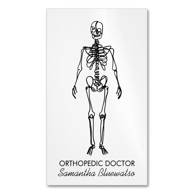 Orthopädie-Skelett-Arzt, der Knochen bildet Magnetische Visitenkarte (Vorderseite Vertikal)