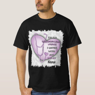 Orthopädische Krankenschwester Lila Herz T - Shirt