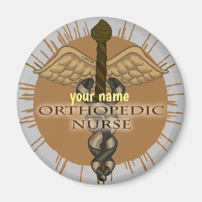 Orthopädischer Nurse Caduceus Magnet (Vorne)
