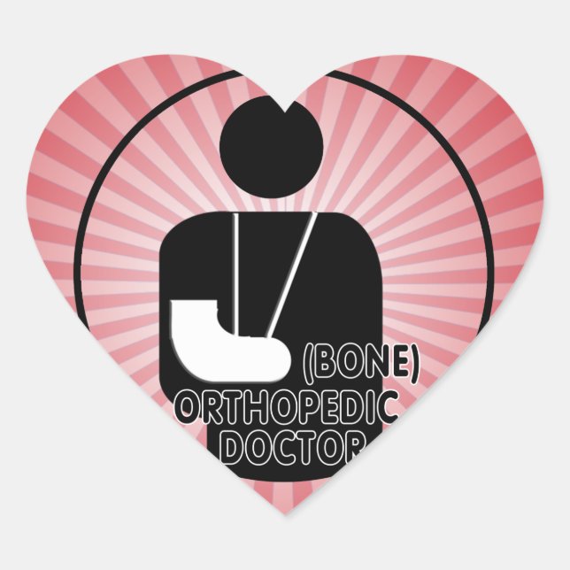 ORTHOPEDIC (KNOCHENDOKTOR-LOGO) Herz-Aufkleber (Vorderseite)