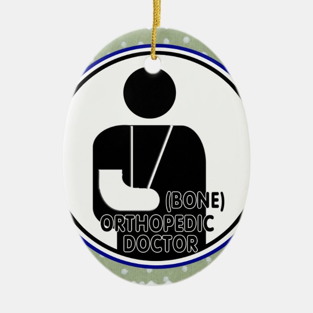 ORTHOPEDIC (KNOCHENDOKTOR-LOGO) KERAMIKORNAMENT (Vorne)