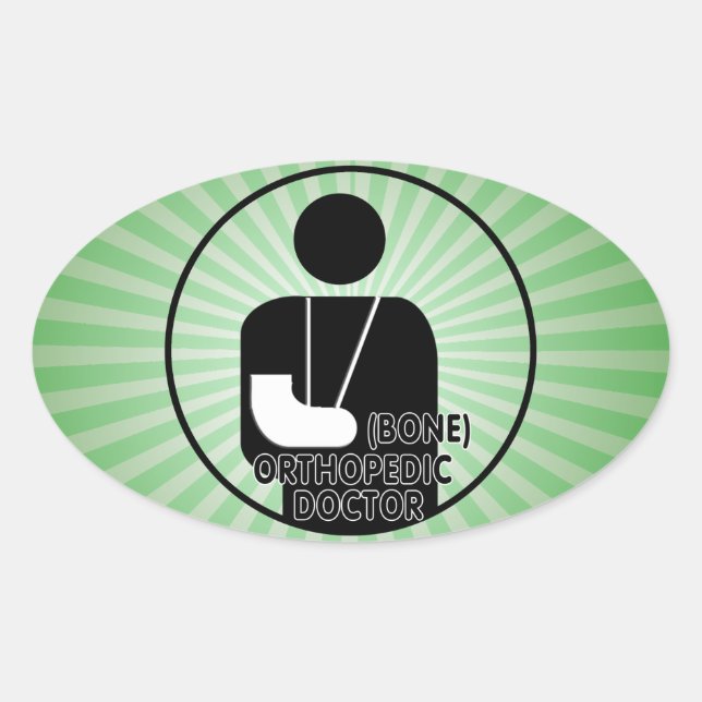 ORTHOPEDIC (KNOCHENDOKTOR-LOGO) OVALER AUFKLEBER (Vorderseite)