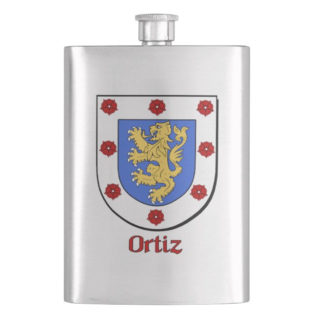 Ortiz Heraldic Shield Flachmann (Vorderseite)