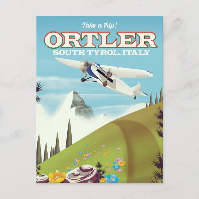 Ortler - Südtirol, Italien - Reiseplakat Postkarte (Vorderseite)