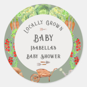 Örtlich Angebauter Baby-Sage-Grün-Baby-Shower  Runder Aufkleber