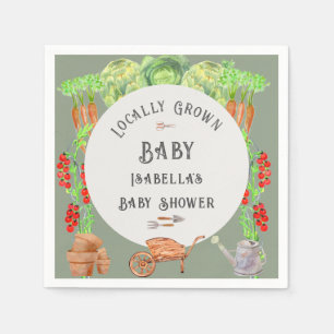 Örtlich Angebauter Baby-Sage-Grün-Baby-Shower  Serviette
