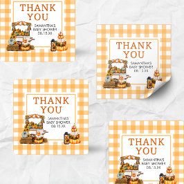 Örtlich angelegte Pumpkin-Kinderdusche Quadratischer Aufkleber