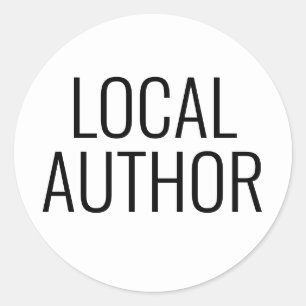 ÖRTLICHE AUTHOR-Aufkleber für Bücher Runder Aufkleber