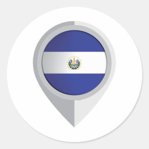 Ortsflagge des Buttons El Salvador Runder Aufkleber