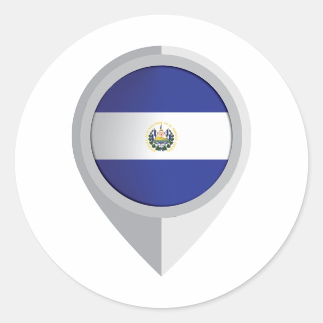 Ortsflagge des Buttons El Salvador Runder Aufkleber (Vorderseite)