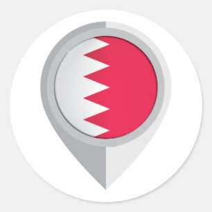 Ortsflagge für Bahrain-Button Runder Aufkleber