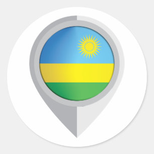 Ortsflagge für Buttone in Ruanda Runder Aufkleber