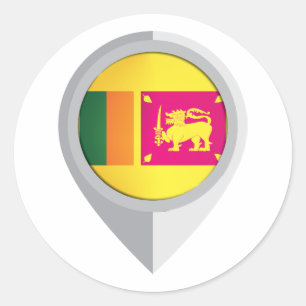Ortsmarke für Sri Lanka Button Runder Aufkleber