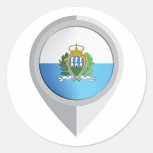 Ortsmarke San Marino Button Runder Aufkleber