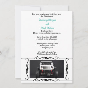 ORV Black & White GP Off Road 4X4 Wedding Einladung