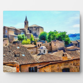 Orvieto Italy Hillside and Church Fotoplatte