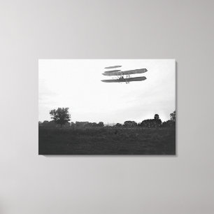 Orville Wright auf Flug 41 mit 20 m Höhe Leinwanddruck