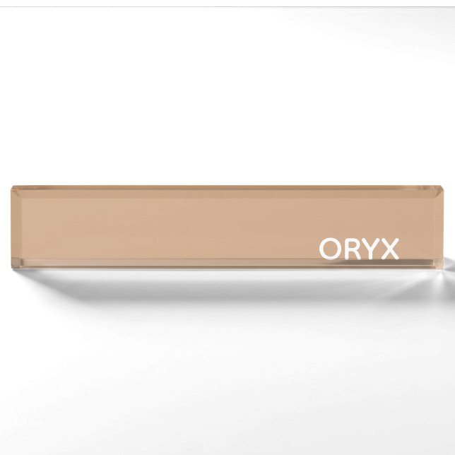 oryx-braune Farbe Namensplakette (Vorderseite)
