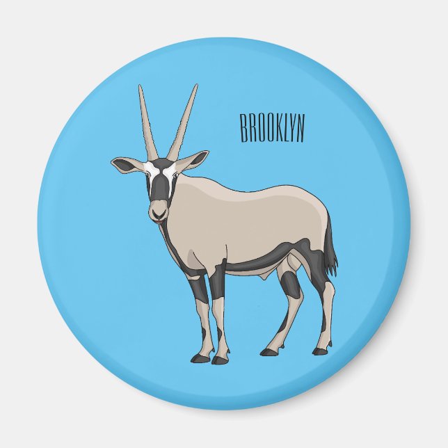 Oryx-Cartoon-Abbildung Magnet (Vorne)