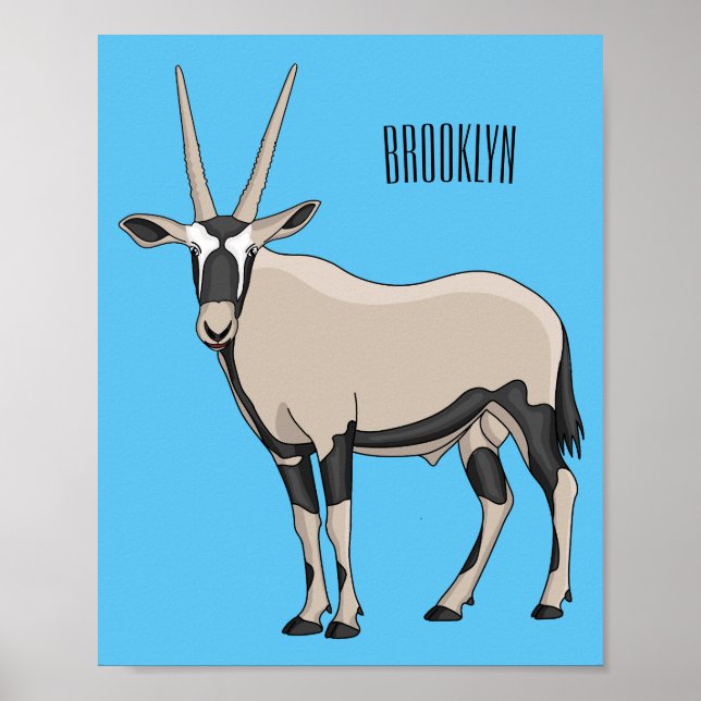 Oryx-Cartoon-Abbildung Poster (Vorne)