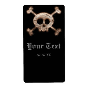 Os crâne déprimé Étiquette de la fête d'Halloween