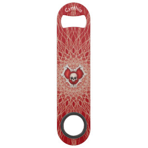 Os crâne gothique Coeur rouge Lignes spirales Éffr