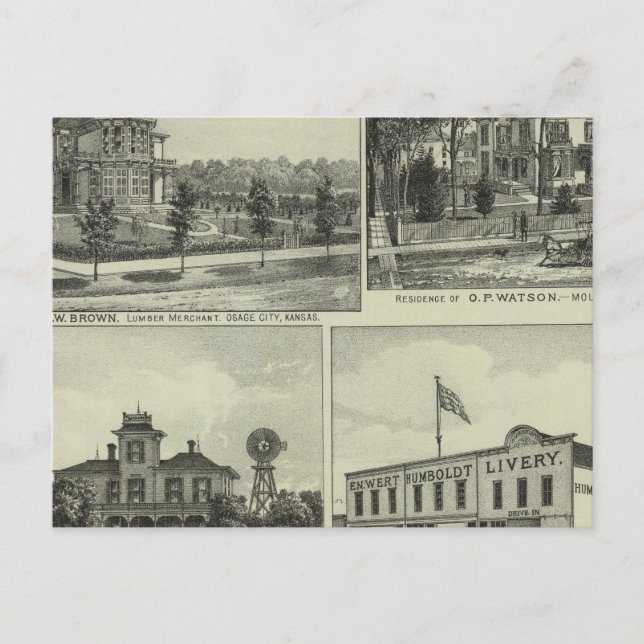 Osage, Mound Burlington, Kansas Postkarte (Vorderseite)