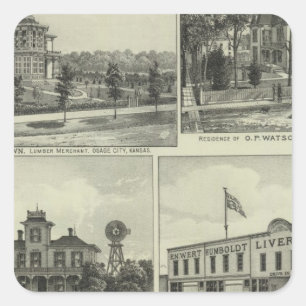 Osage, Mound Burlington, Kansas Quadratischer Aufkleber