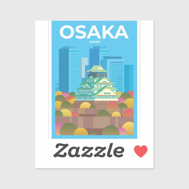 Osaka Castle japan Aufkleber (Blatt)