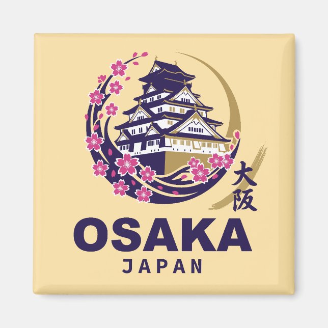 Osaka Japan Cherry Blossoms Magnet (Vorne)
