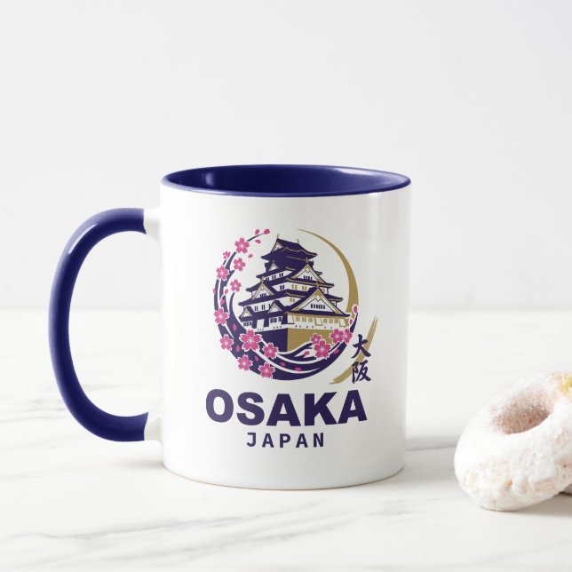 Osaka Japan Cherry Blossoms Tasse (Mit Donut)