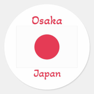 Osaka Japan Flag Runder Aufkleber