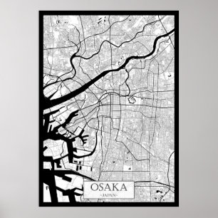 Osaka Japan Karte Poster