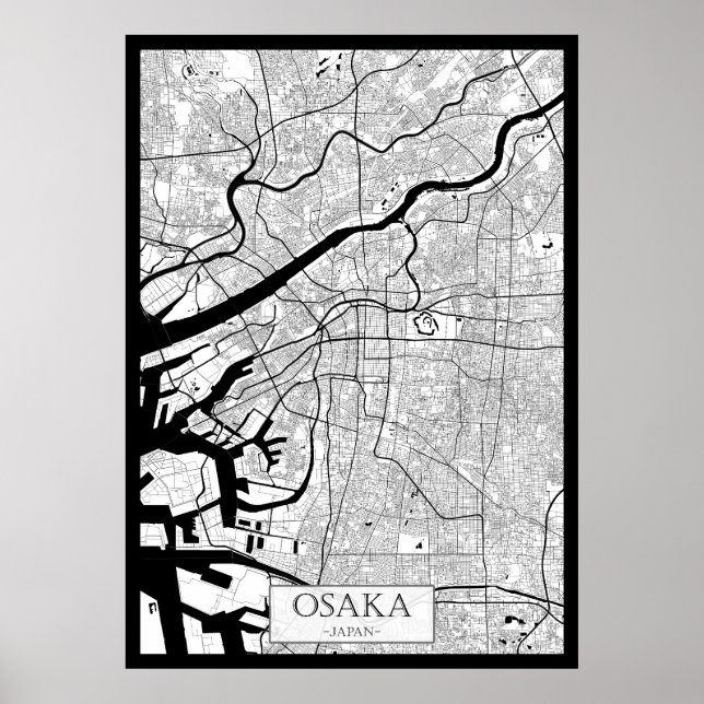 Osaka Japan Map Poster (Vorne)
