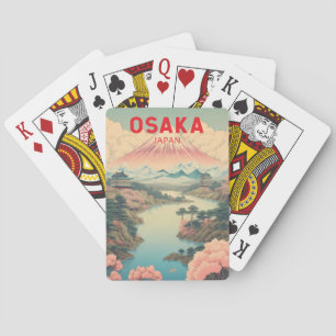 Osaka Japan Mount Fuji Reise Kunst Vintage Spielkarten